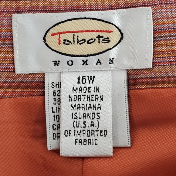 Talbots Woman Silk Blend Ankle Pants 16W Striped Hi-Rise Lined Stretch Waist - Picture 11 of 13